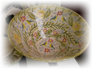 Bluebirds - A refreshing, bluebird countryside design from West Lodge Pottery